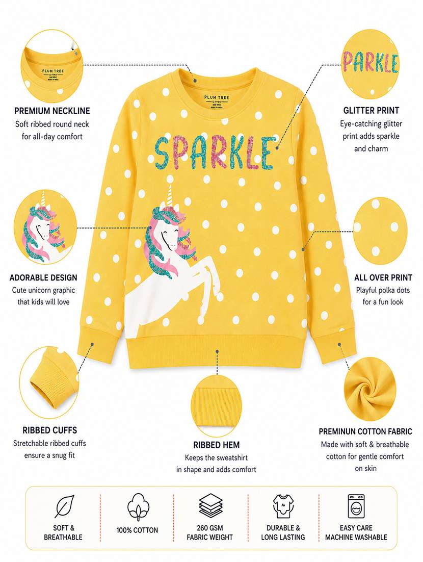 girls printed long sleeves regular fit sweatshirt - 22610550 -  Standard Image - 4