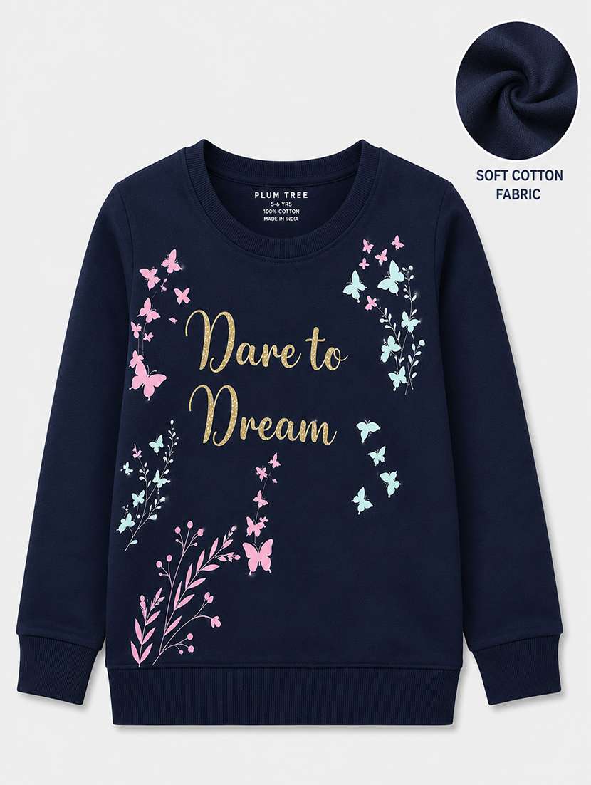 girls printed long sleeves regular fit sweatshirt - 22610551 -  Standard Image - 1