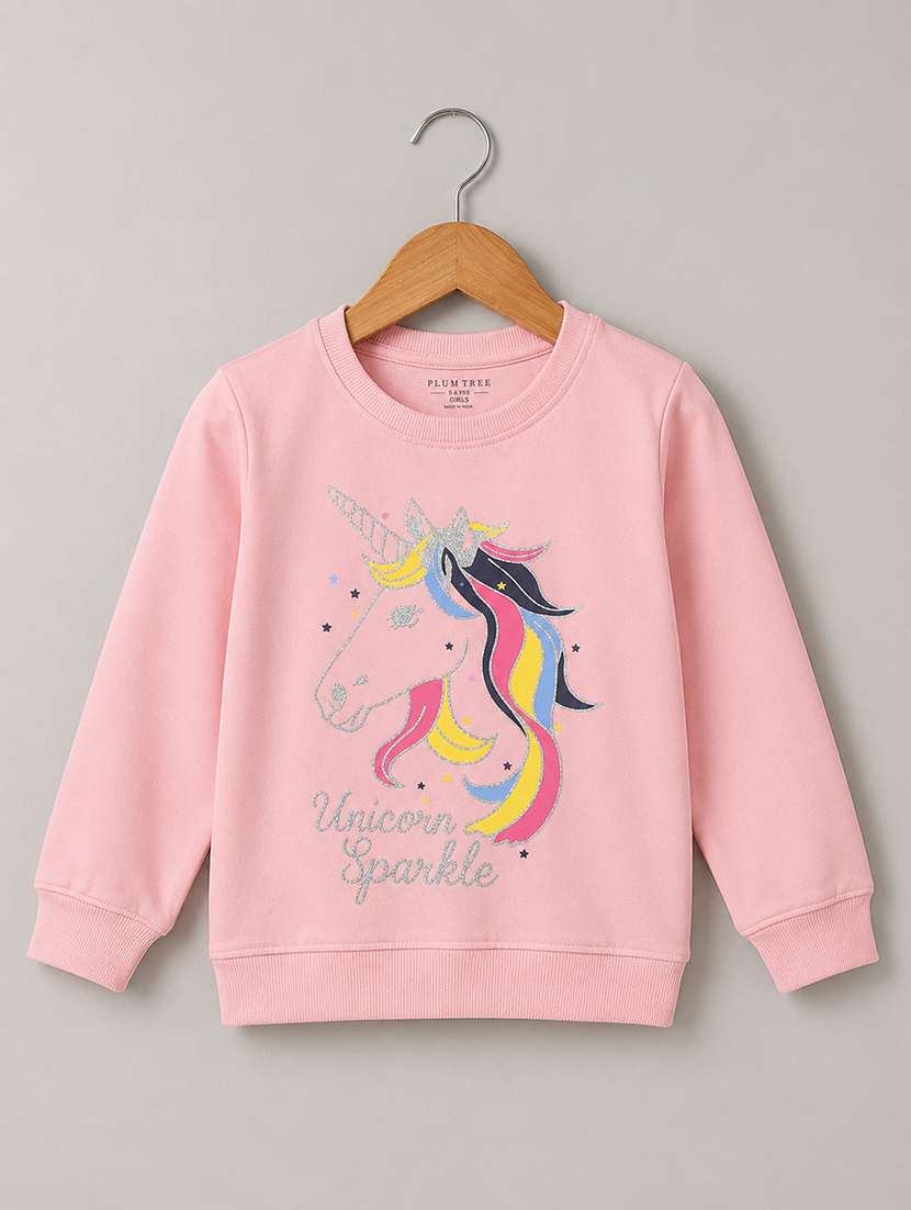 girls printed long sleeves regular fit sweatshirt - 22610553 -  Standard Image - 1