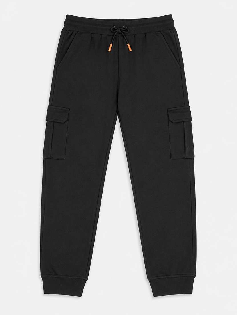 boys solid mid rise regular fit jogger - 22610561 -  Standard Image - 1