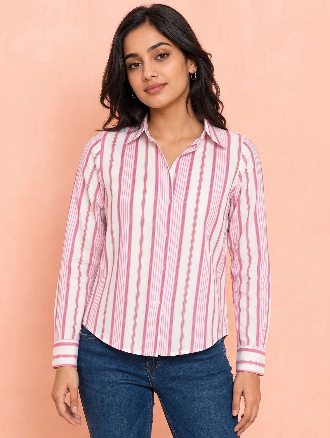 Women Striped Long Sleeves Regular Shirt - 22610650 -  Standard Image - 1