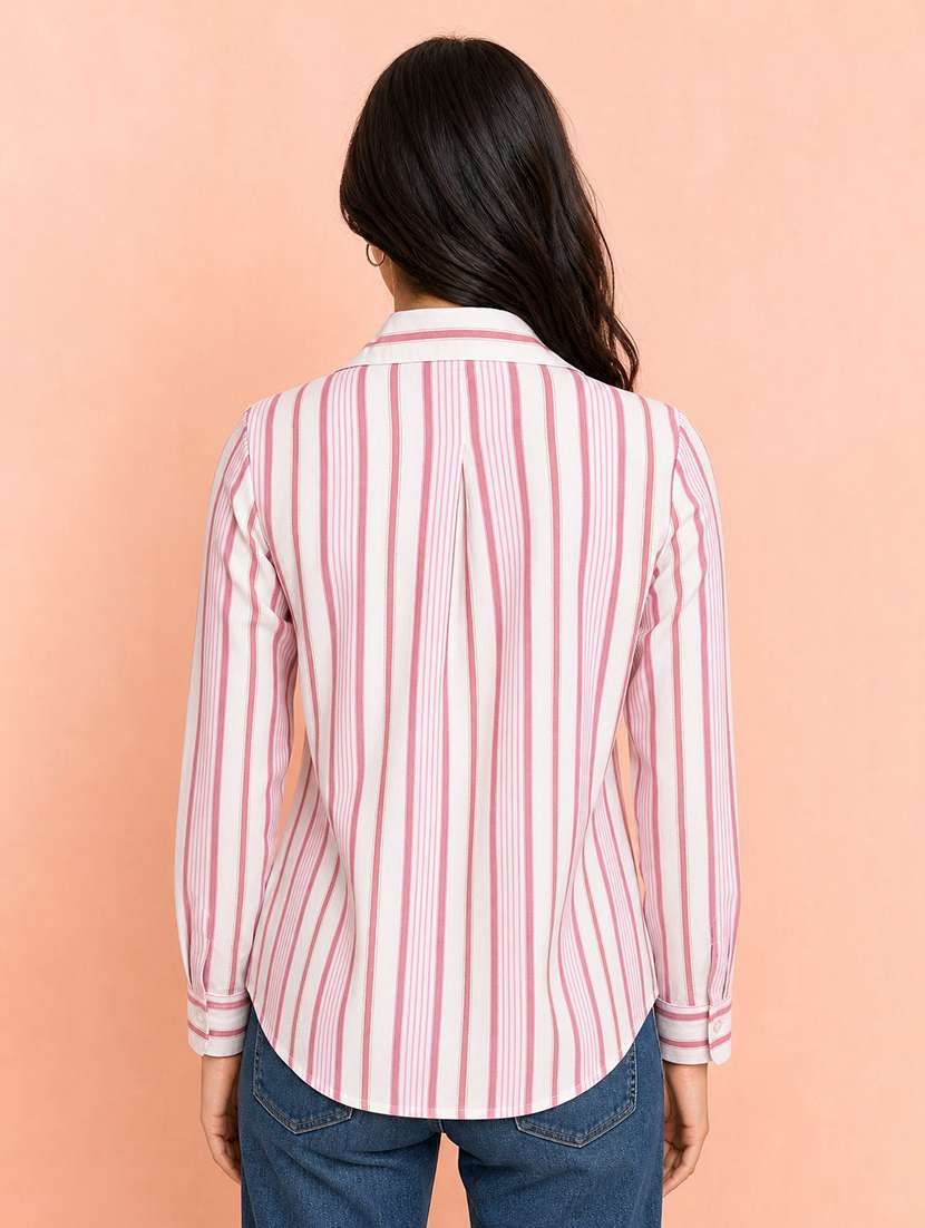 Women Striped Long Sleeves Regular Shirt - 22610650 -  Standard Image - 4