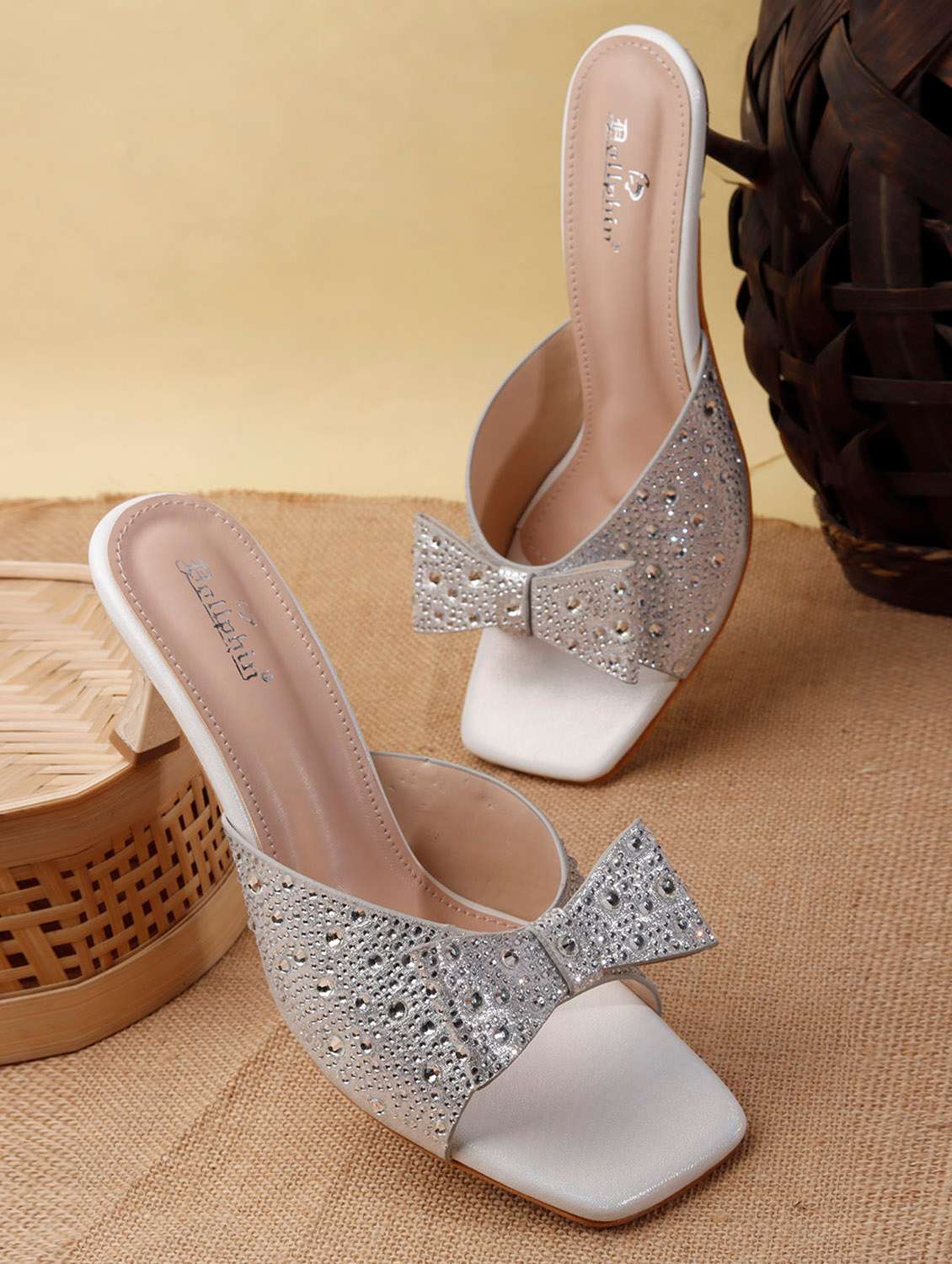 women embellished slip on sandal