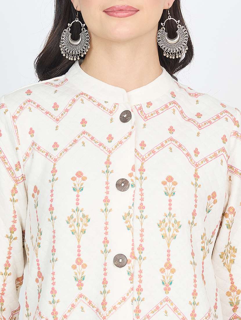 Women Printed Long Sleeves Straight Kurta - 22610683 -  Standard Image - 1