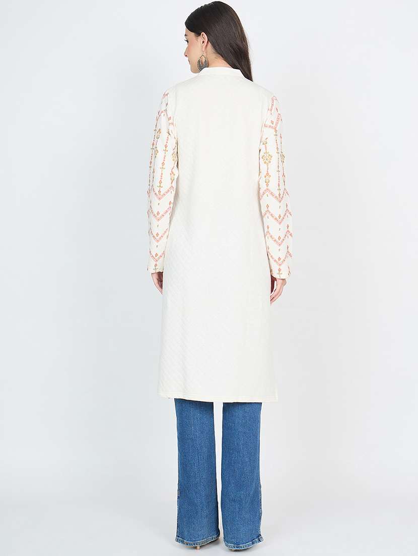 Women Printed Long Sleeves Straight Kurta - 22610683 -  Standard Image - 4