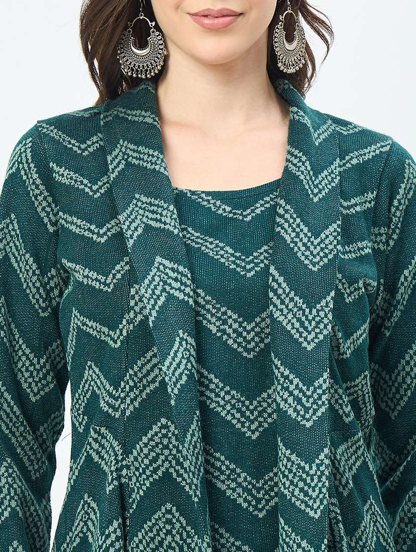 women self design long sleeves ethnic co-ord set - 22610702 -  Standard Image - 1