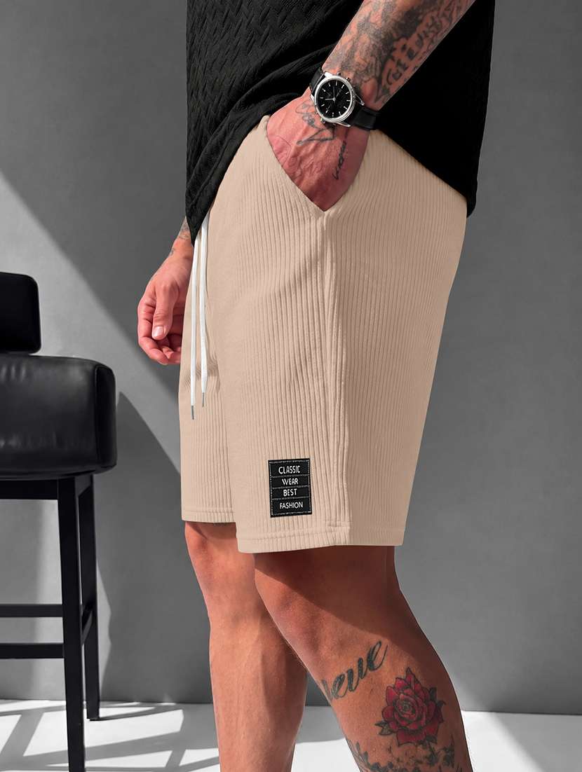 Men Self Design Mid Rise Regular Fit Shorts - 22610720 -  Standard Image - 1