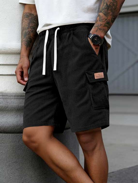 men textured mid rise regular fit cargo shorts - 22610725 -  Standard Image - 1