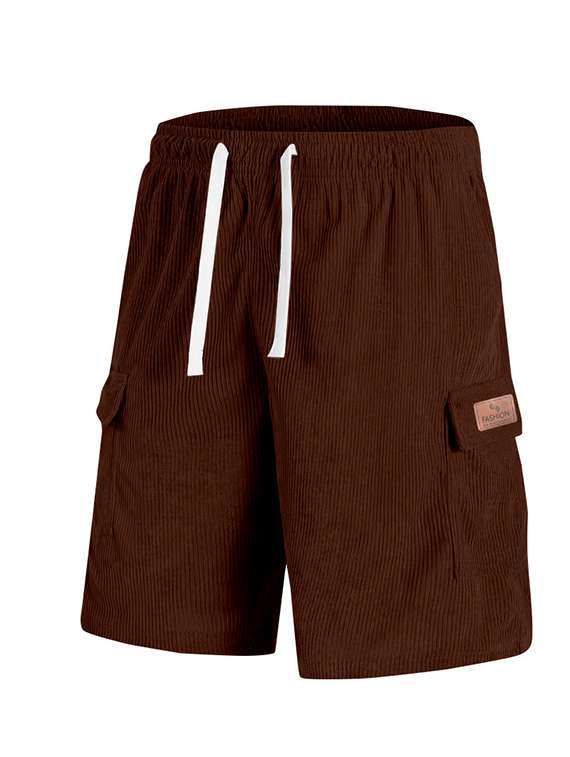 Men Textured Mid Rise Regular Fit Cargo Shorts - 22610726 -  Standard Image - 4