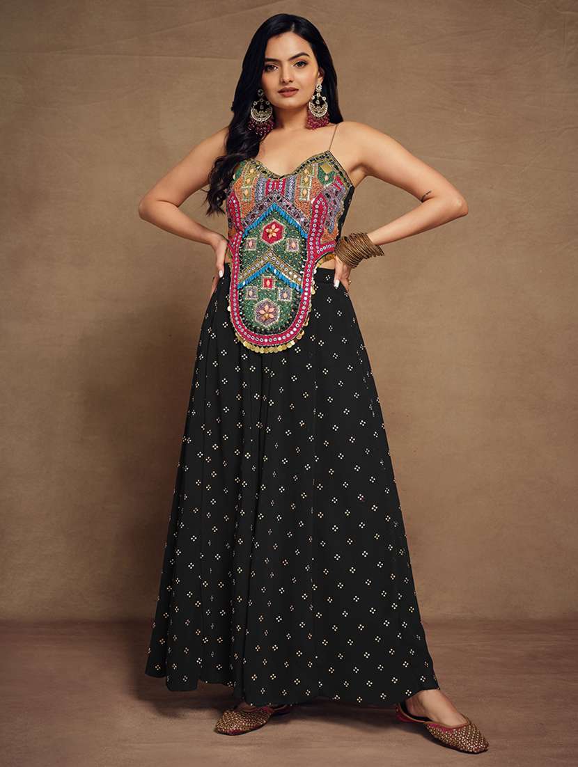 women embroidered shoulder strap fusion set