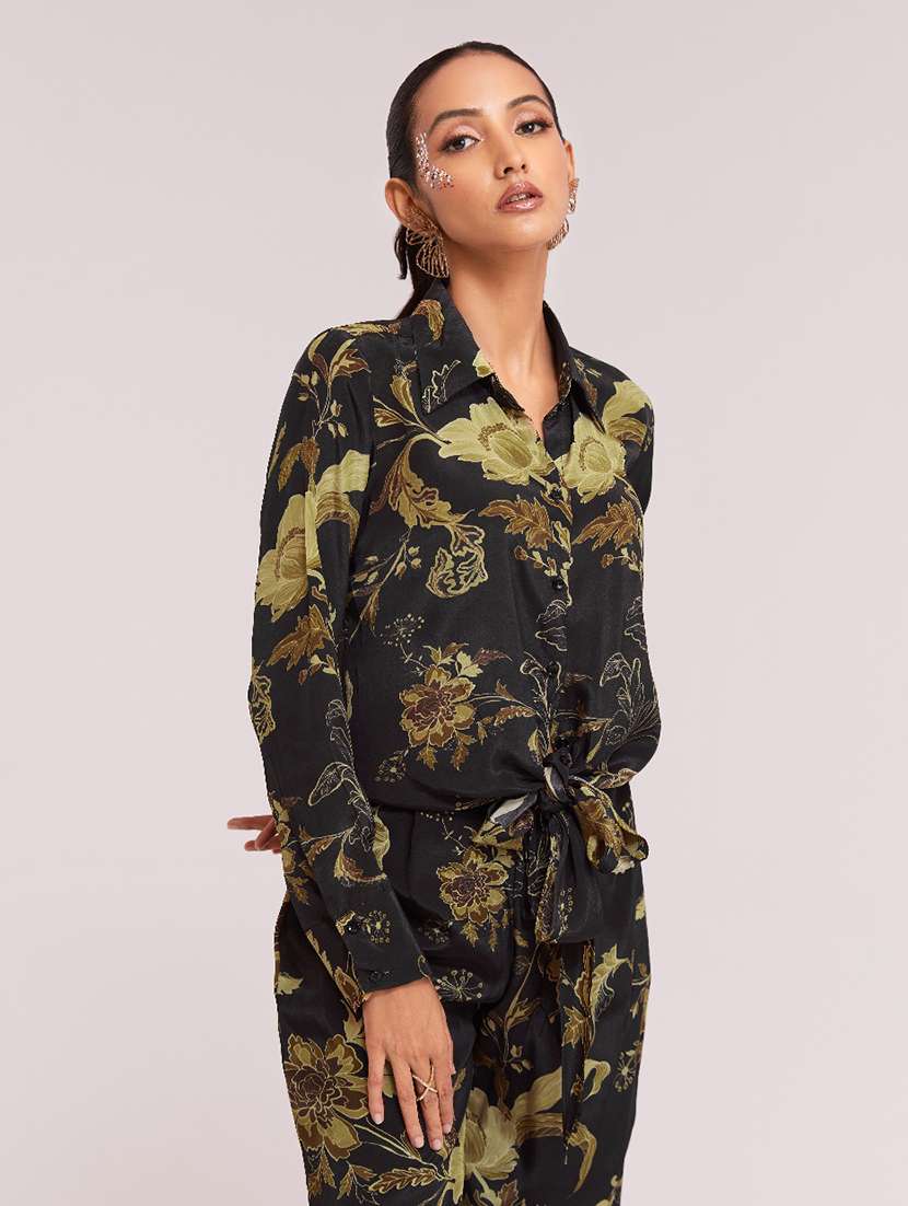 Women Printed Long Sleeves Shirt And Trouser Co-ord Set - 22610762 -  Standard Image - 1