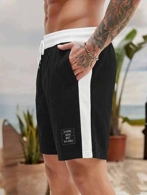 Men Color Block Mid Rise Regular Fit Sport Shorts - 22610771 -  Standard Image - 1
