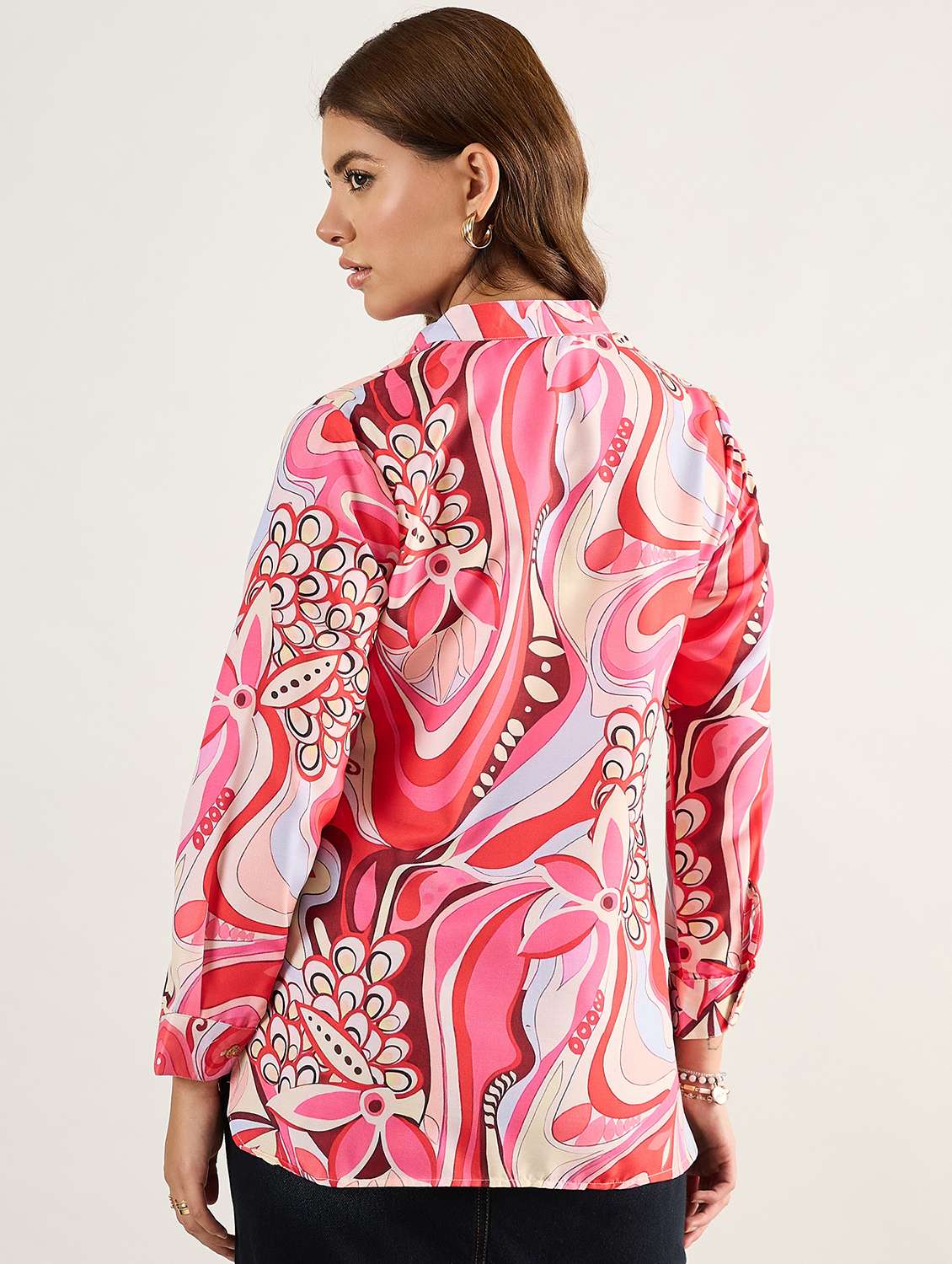 women printed long sleeves regular shirt - 22610797 -  Standard Image - 4
