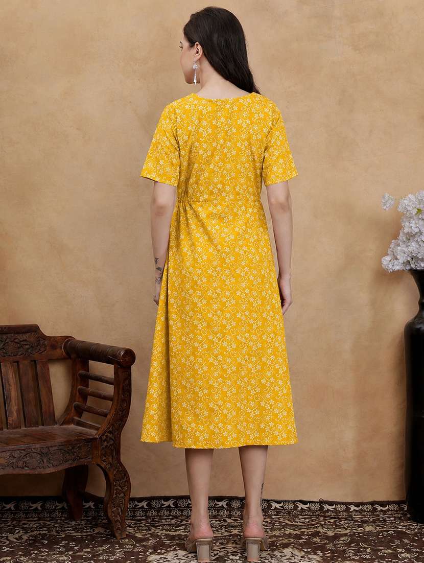 Women Printed Short Sleeves A-line Dress - 22610826 -  Standard Image - 4