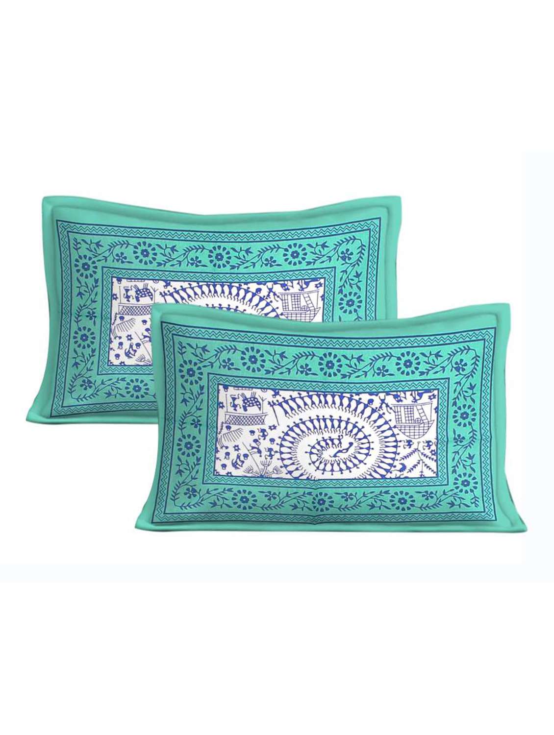 cotton printed double bedsheet set with 2 pillow covers - 22610836 -  Standard Image - 1