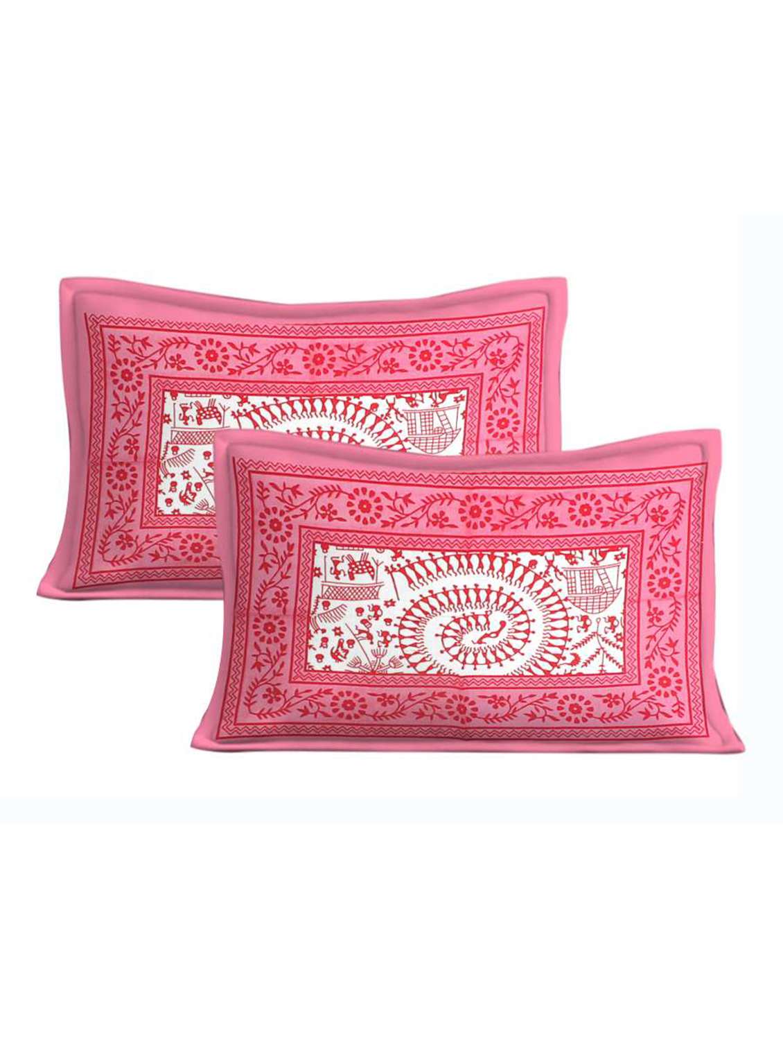 cotton printed double bedsheet set with 2 pillow covers - 22610837 -  Standard Image - 1