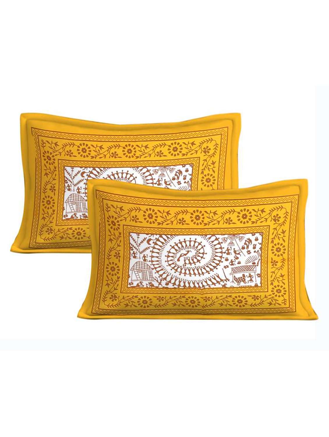 cotton printed double bedsheet set with 2 pillow covers - 22610838 -  Standard Image - 1