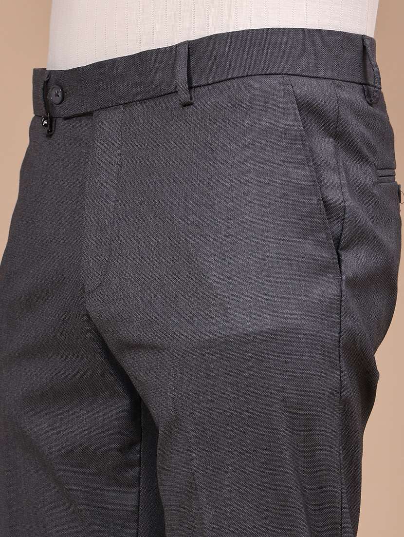 Men Solid Mid Rise Flat Front Formal Trouser - 22613698 -  Standard Image - 1