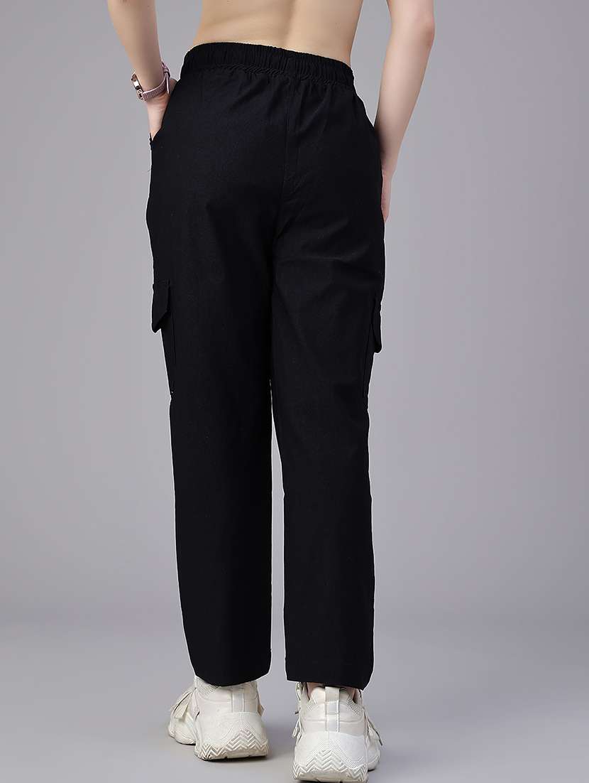 Women Solid High Rise Regular Fit Cargo - 22614246 -  Standard Image - 4