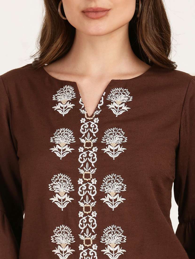 Women Embroidered Long Sleeves Regular Top - 22614971 -  Standard Image - 1