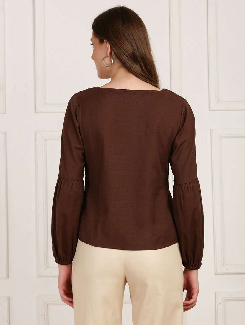 Women Embroidered Long Sleeves Regular Top - 22614971 -  Standard Image - 4