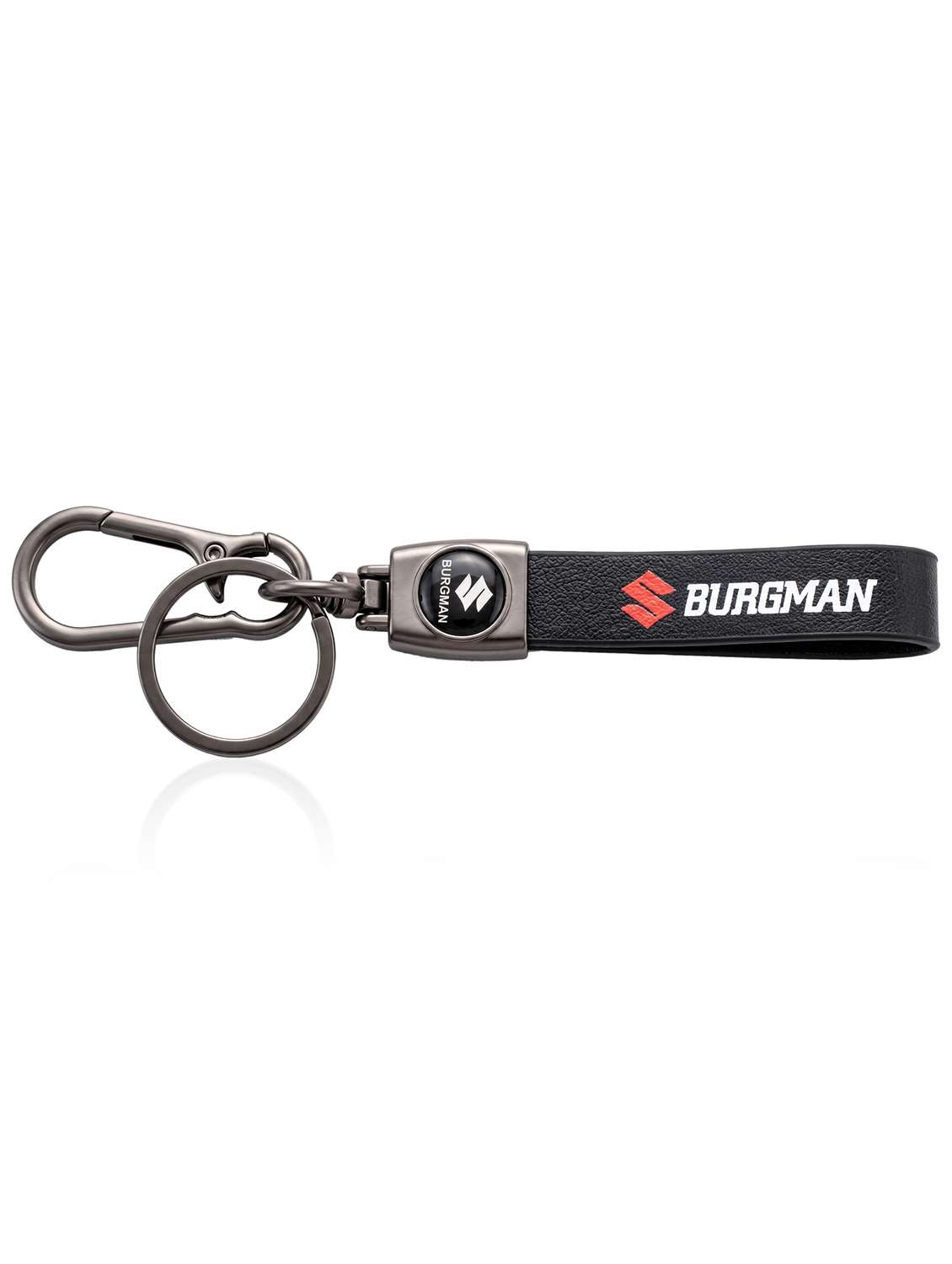 black silicone loupe shape bike keychain with red suzuki logo - 22614987 -  Standard Image - 1