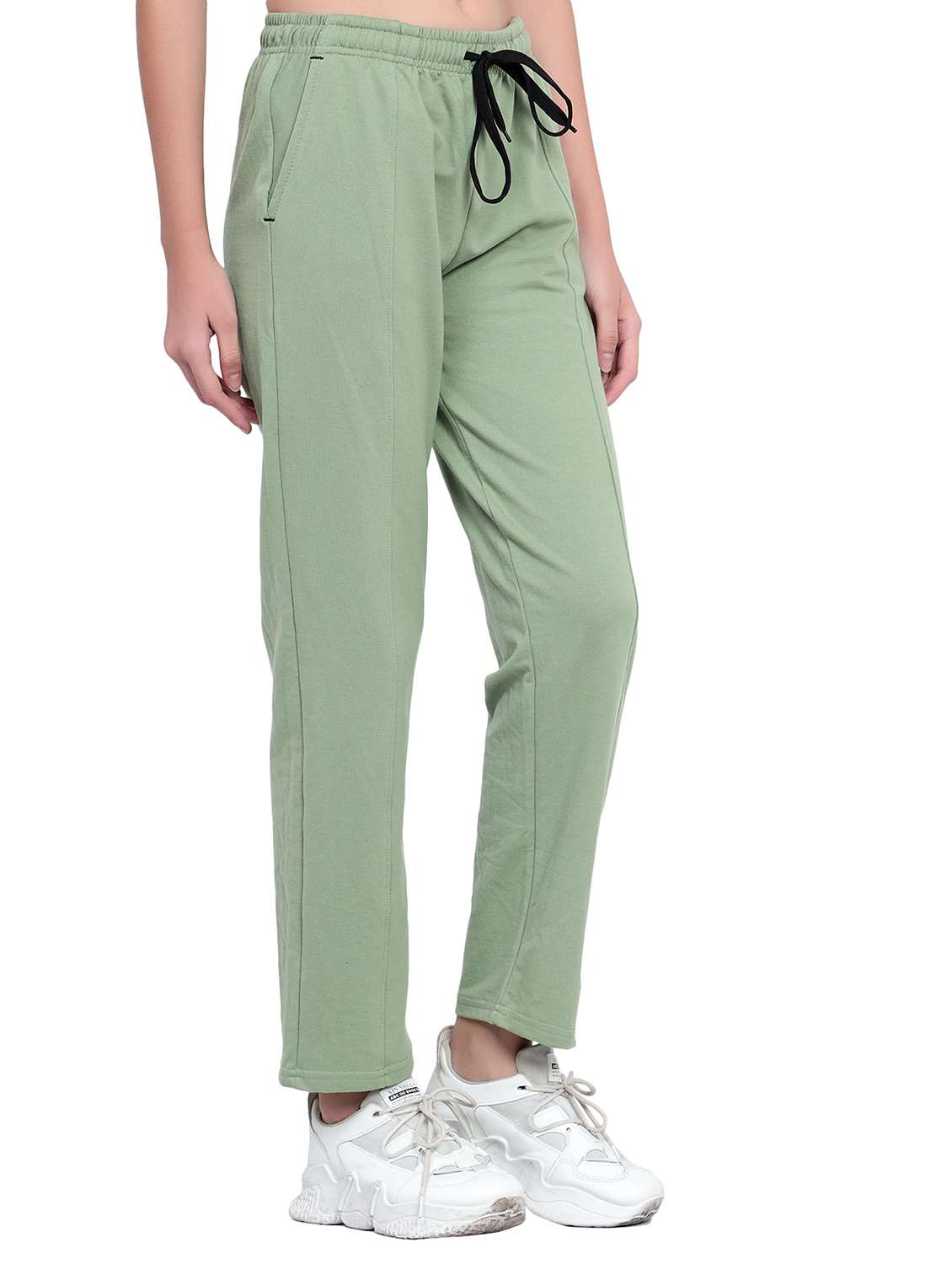 Women Solid Mid Rise Regular Fit Track Pant - 22615031 -  Standard Image - 1