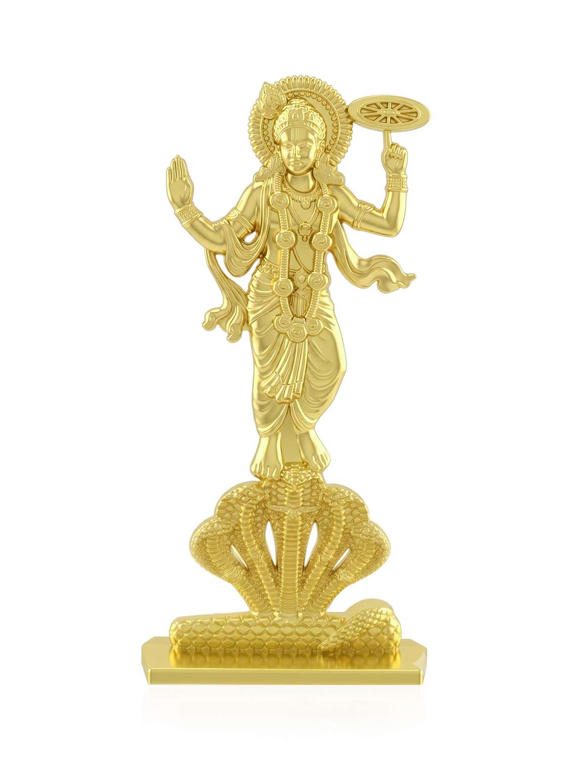 brass gold standing vishnu spiritual idol stand - 22615063 -  Standard Image - 1