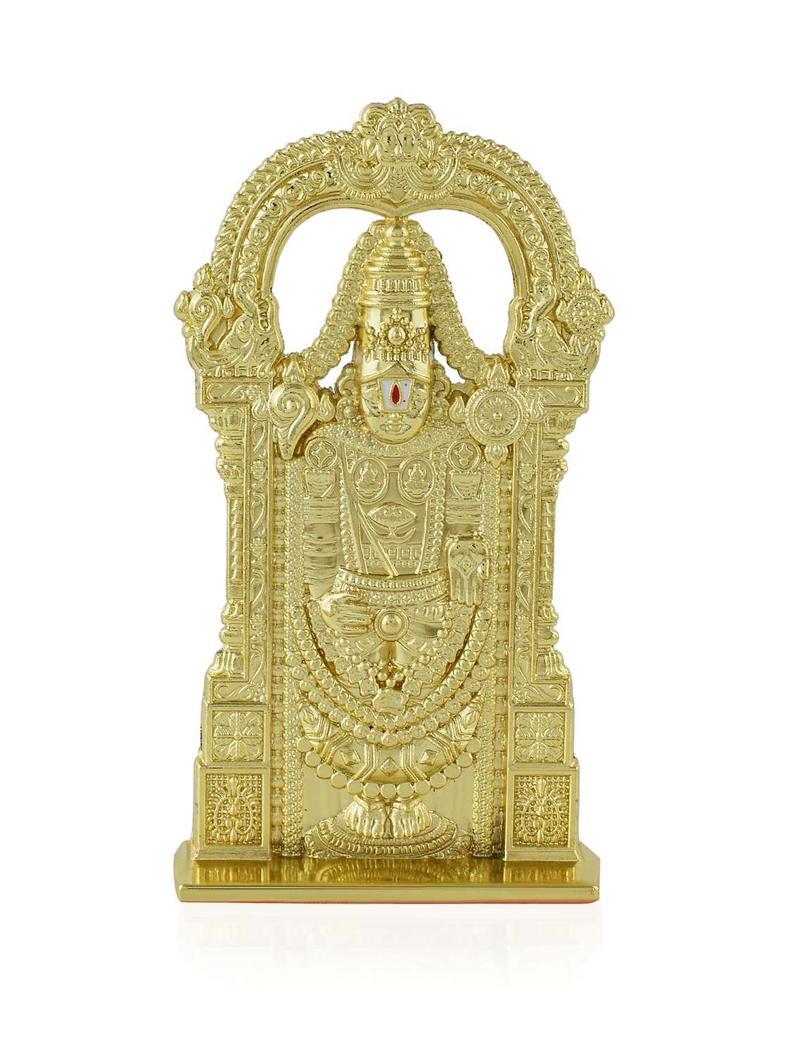 brass gold tirupati balaji stand idol - 22615064 -  Standard Image - 1