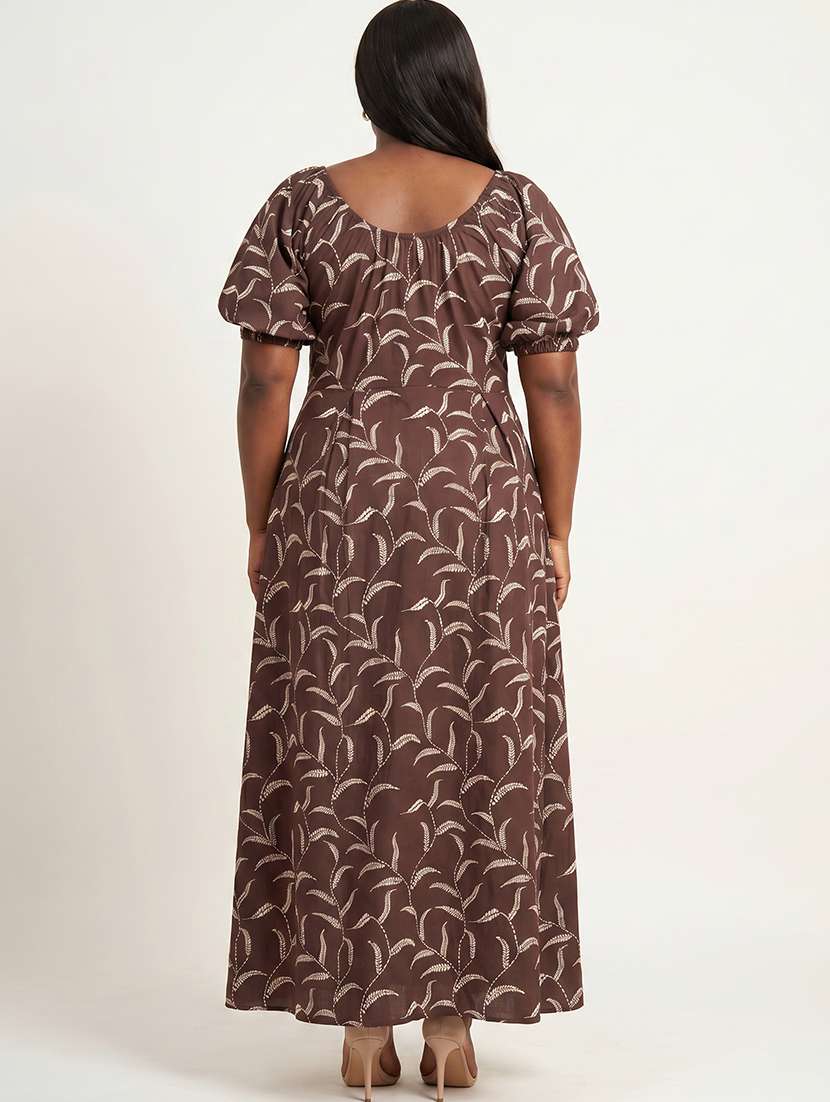 Women Printed Puff Sleeves A-line Dress - 22615066 -  Standard Image - 4