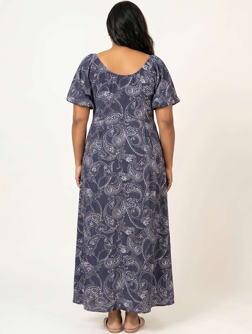 Women Printed Puff Sleeves A-line Dress - 22615068 -  Standard Image - 4