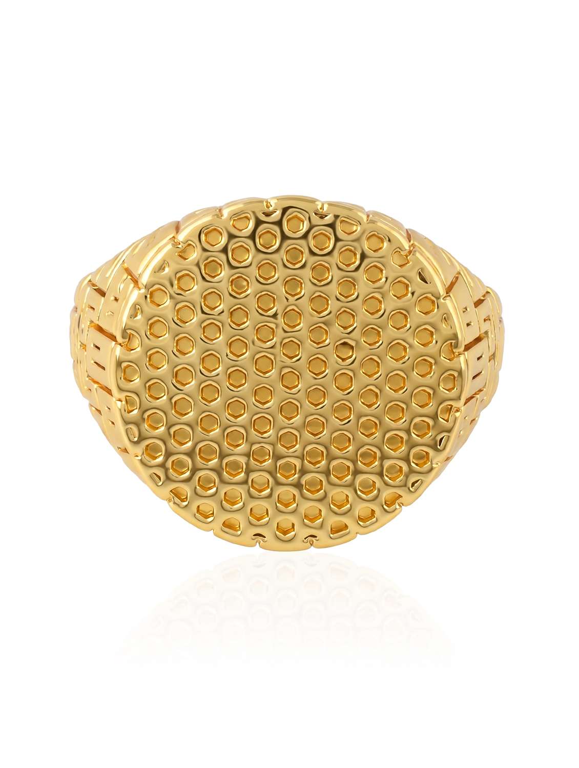 men brass micron gold pimpled finger ring - 22615097 -  Standard Image - 1