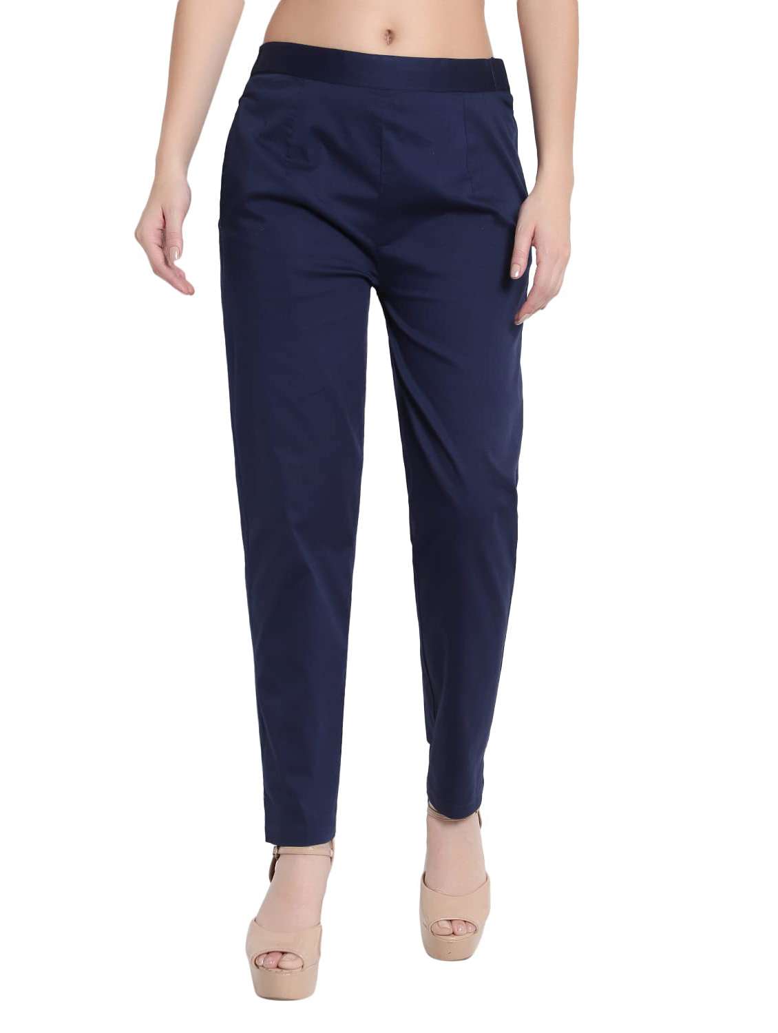 Women Solid Mid Rise Tapered Pant - 22615147 -  Standard Image - 1