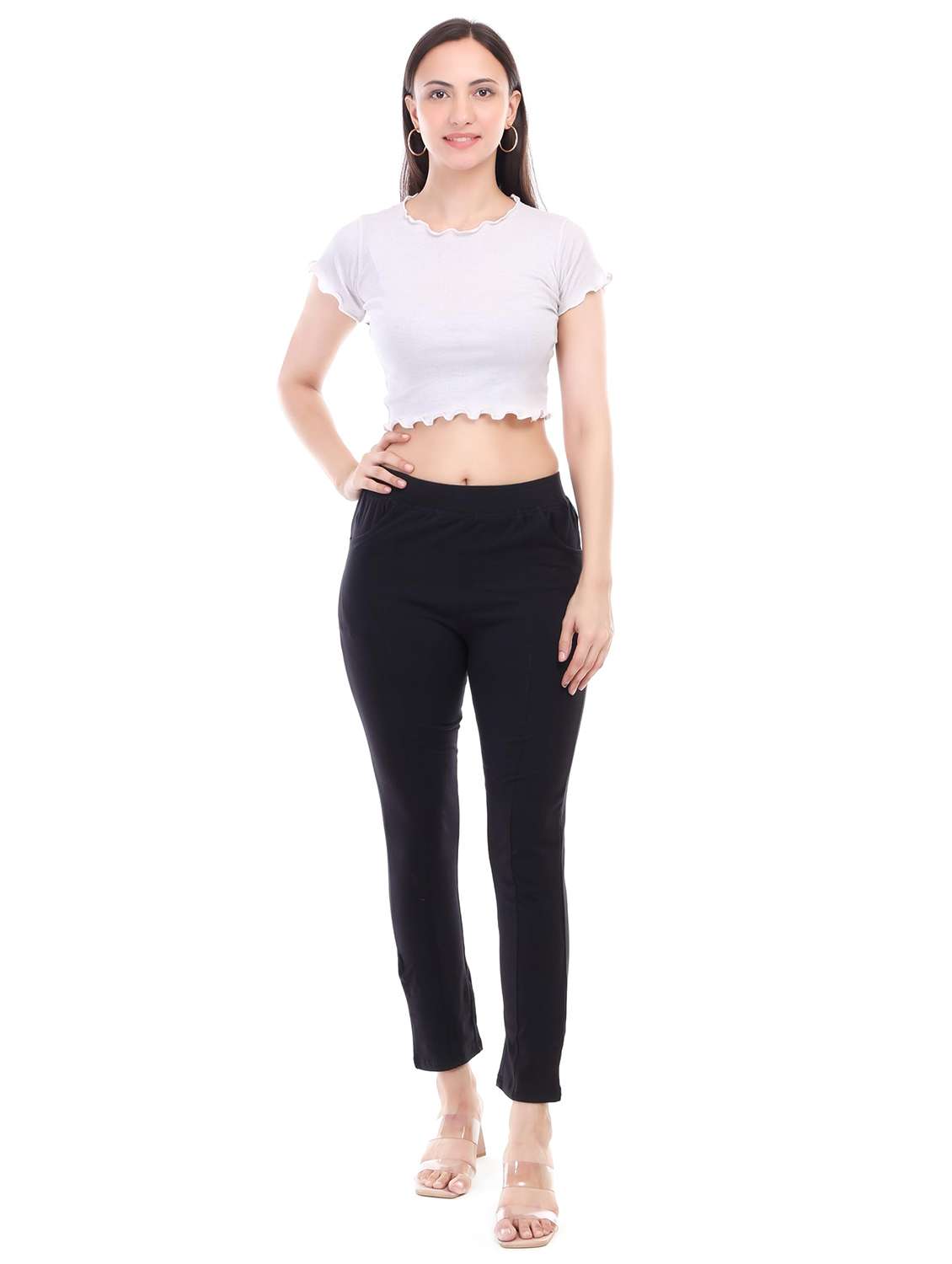 Women Solid Mid Rise Straight Pant - 22615169 -  Standard Image - 4