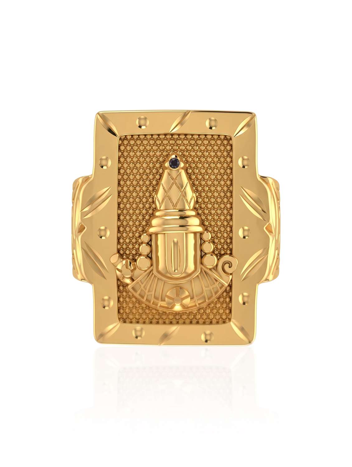 men gold brass finger ring with closed loop closure - 22615212 -  Standard Image - 1