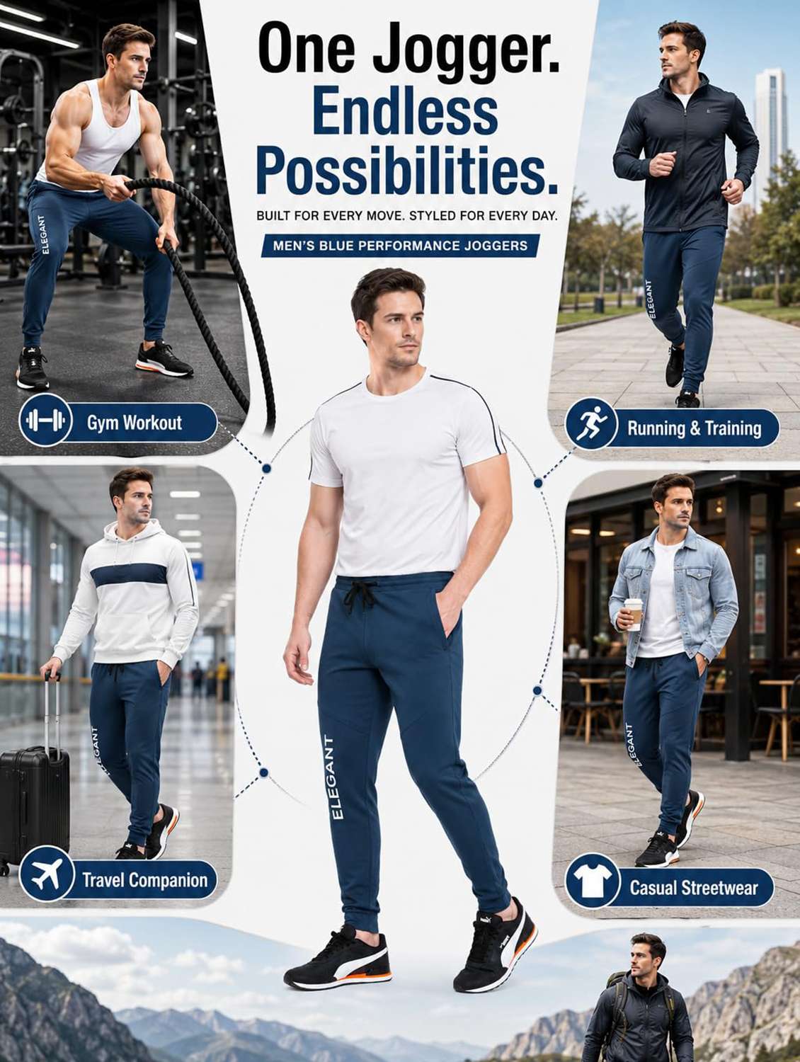 Men Typographic Mid Rise Regular Fit Jogger - 22615241 -  Standard Image - 4