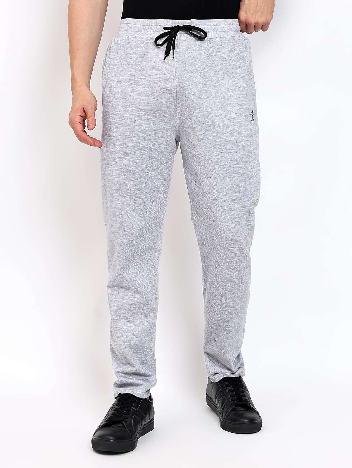 men solid mid rise regular fit track pant
