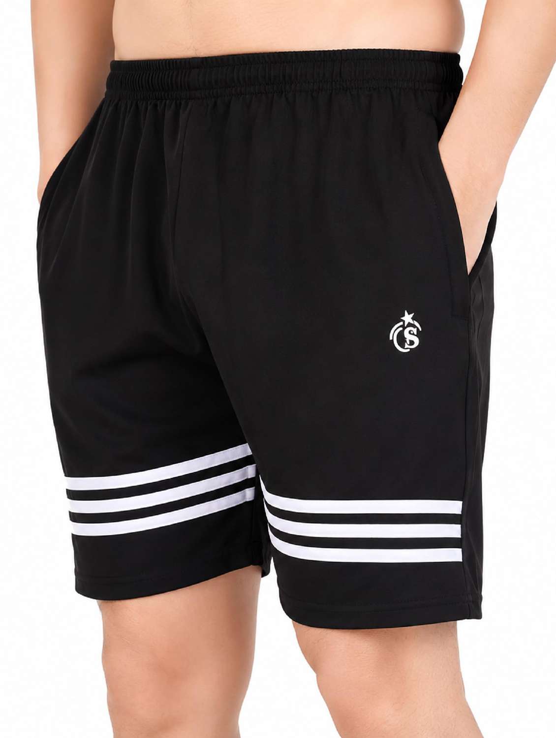 men striped mid rise regular fit shorts - 22615372 -  Standard Image - 1