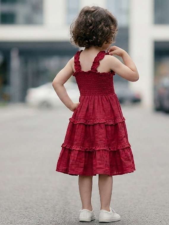 girls solid sleeveless tiered dress - 22615492 -  Standard Image - 4