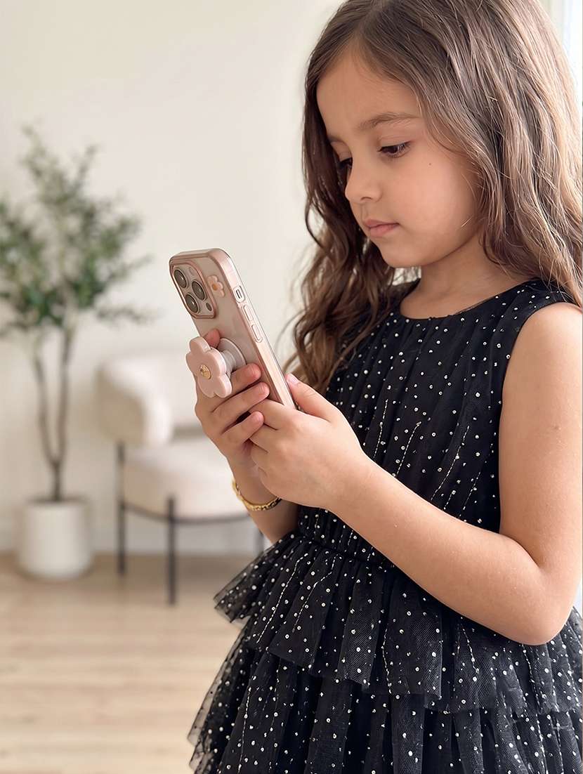girls self design sleeveless layered dress - 22615501 -  Standard Image - 1