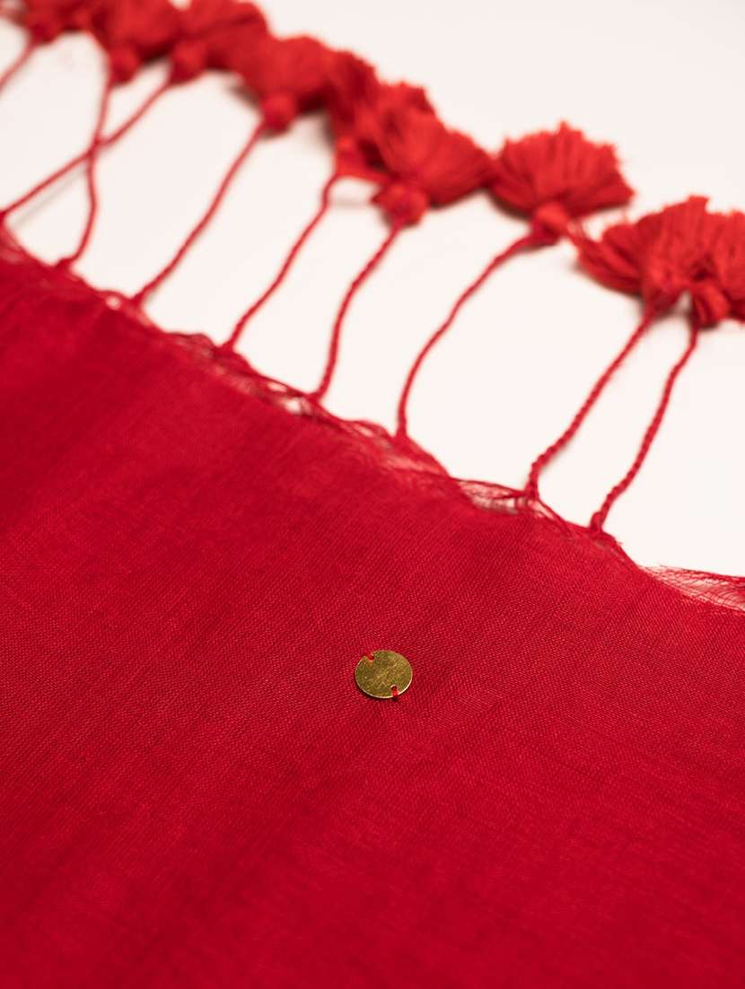 Women Solid With Work Handloom Saree With Blouse - 22615524 -  Standard Image - 4