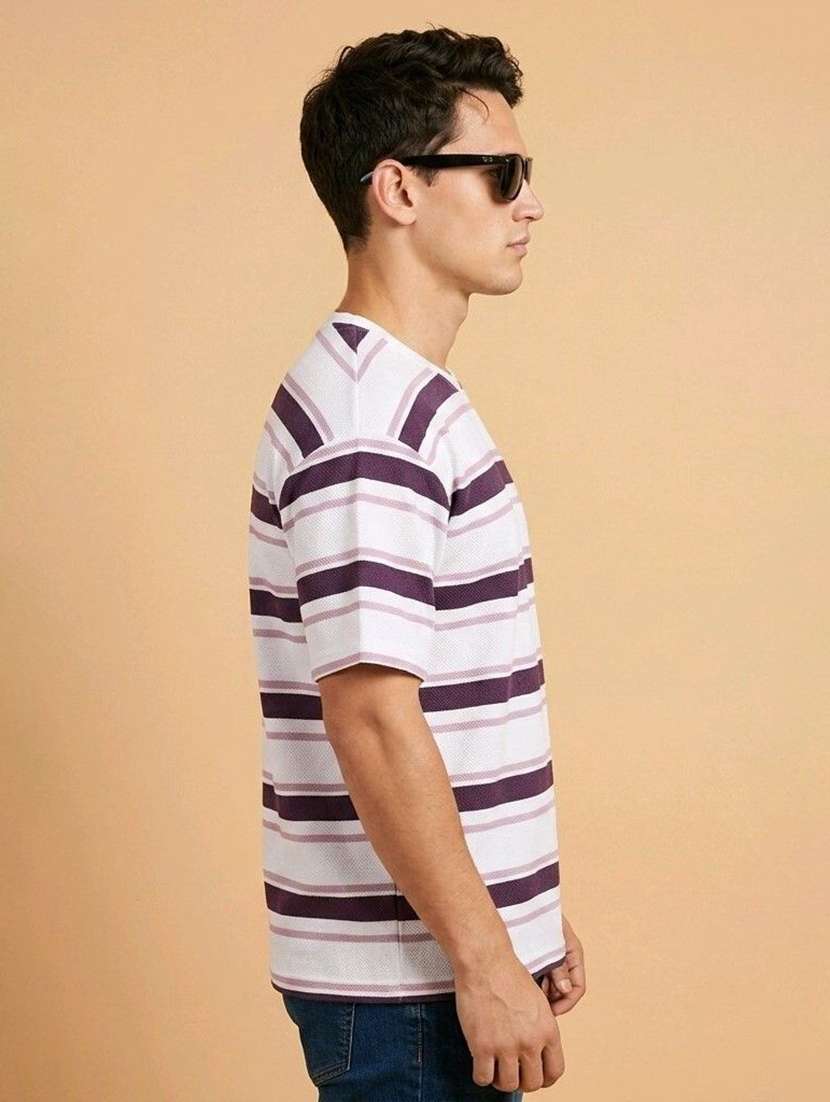 Men Striped Short Sleeve Regular Fit T-shirt - 22615629 -  Standard Image - 1
