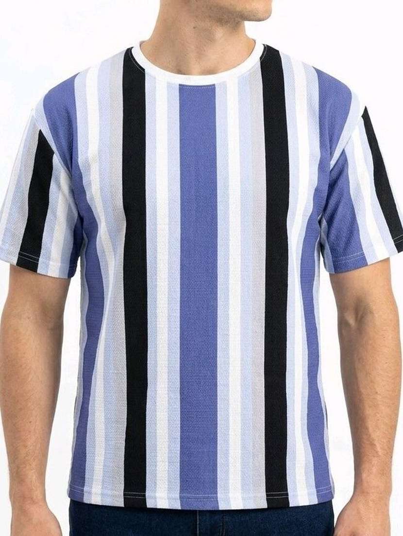 Men Striped Short Sleeves Regular Fit T-shirt - 22615647 -  Standard Image - 1