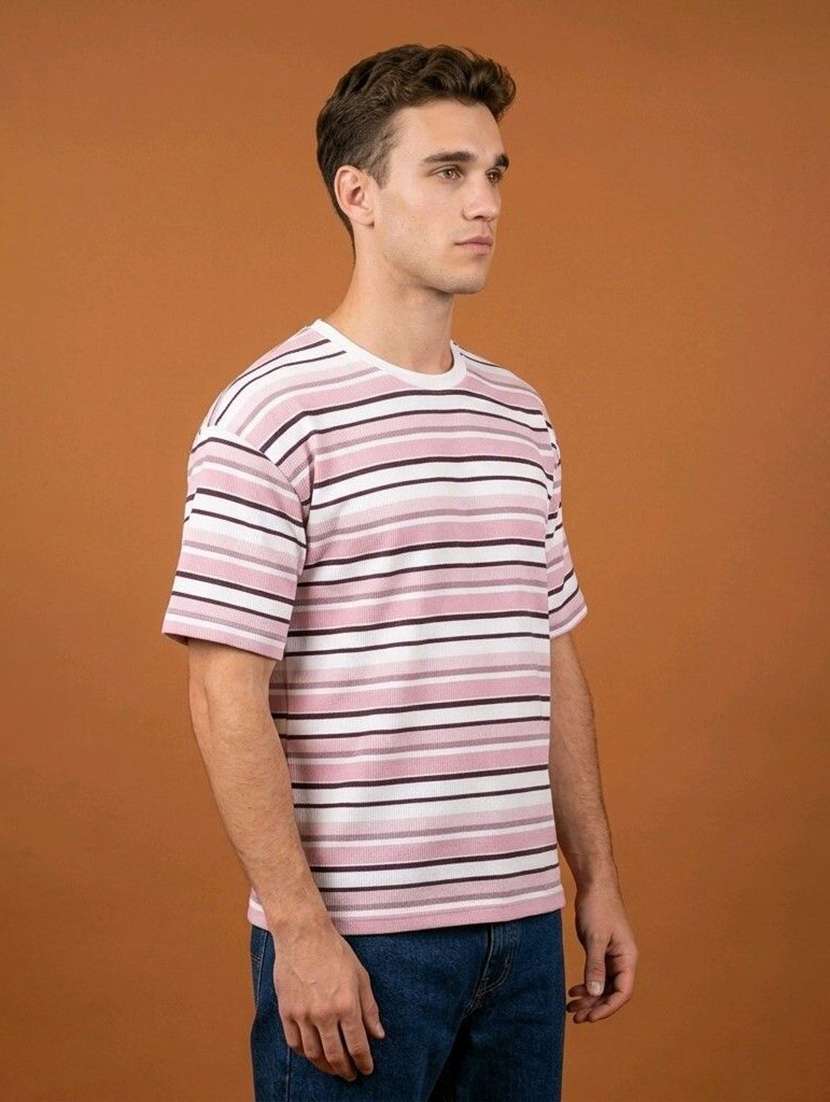 Men Striped Short Sleeves Regular Fit T-shirt - 22615649 -  Standard Image - 1