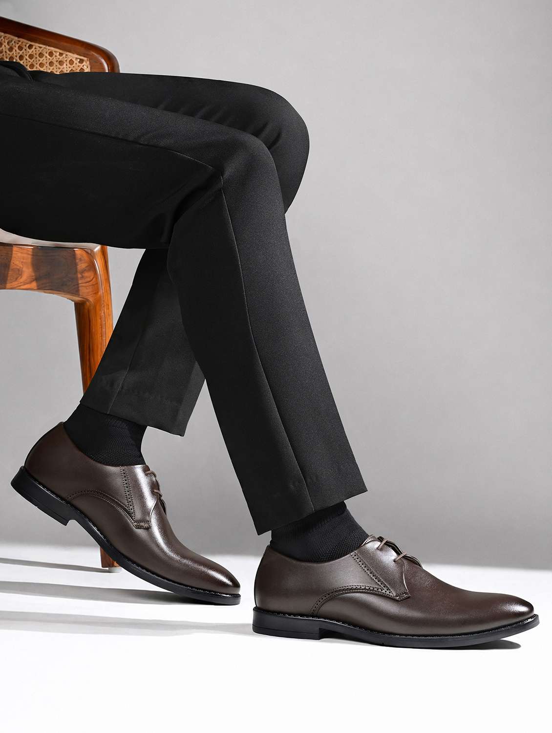 men textured lace up oxford shoes - 22615661 -  Standard Image - 1