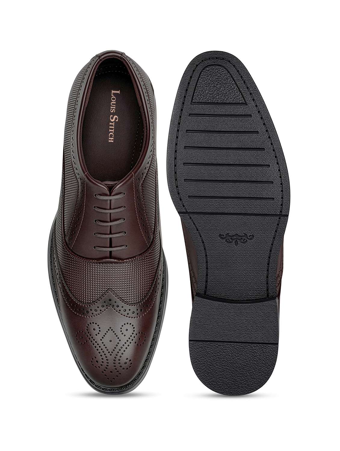 men textured lace up brouges - 22615663 -  Standard Image - 4