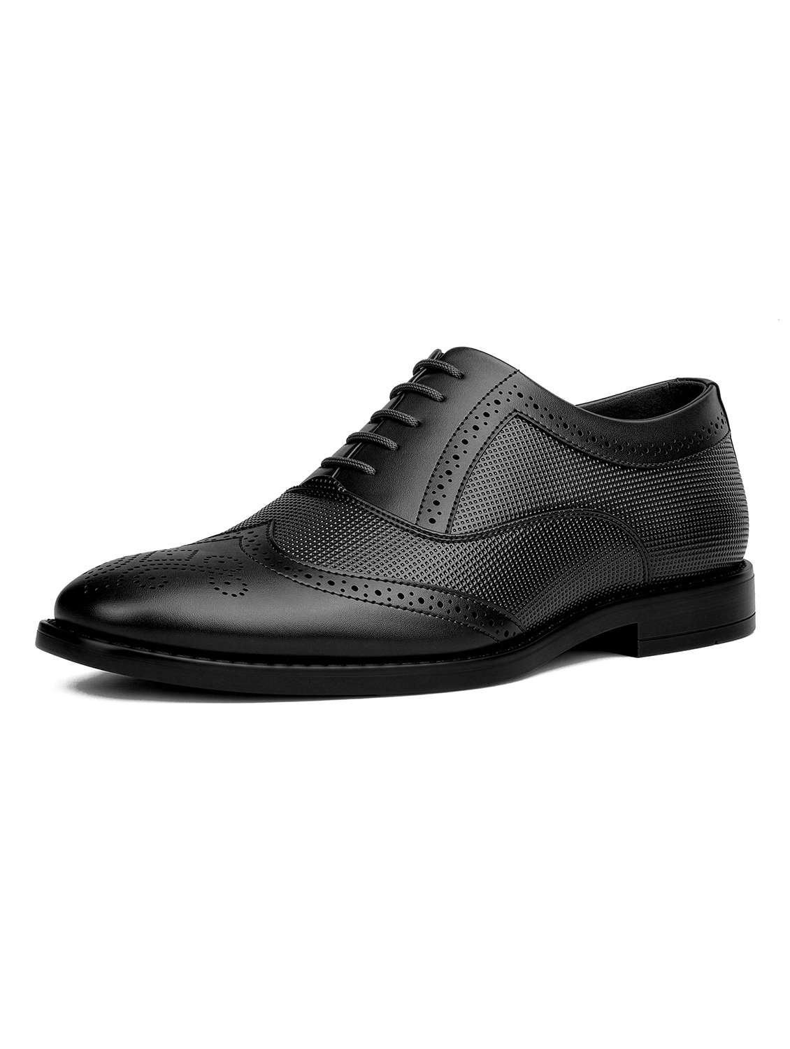 men textured lace up brogues  - 22615664 -  Standard Image - 1