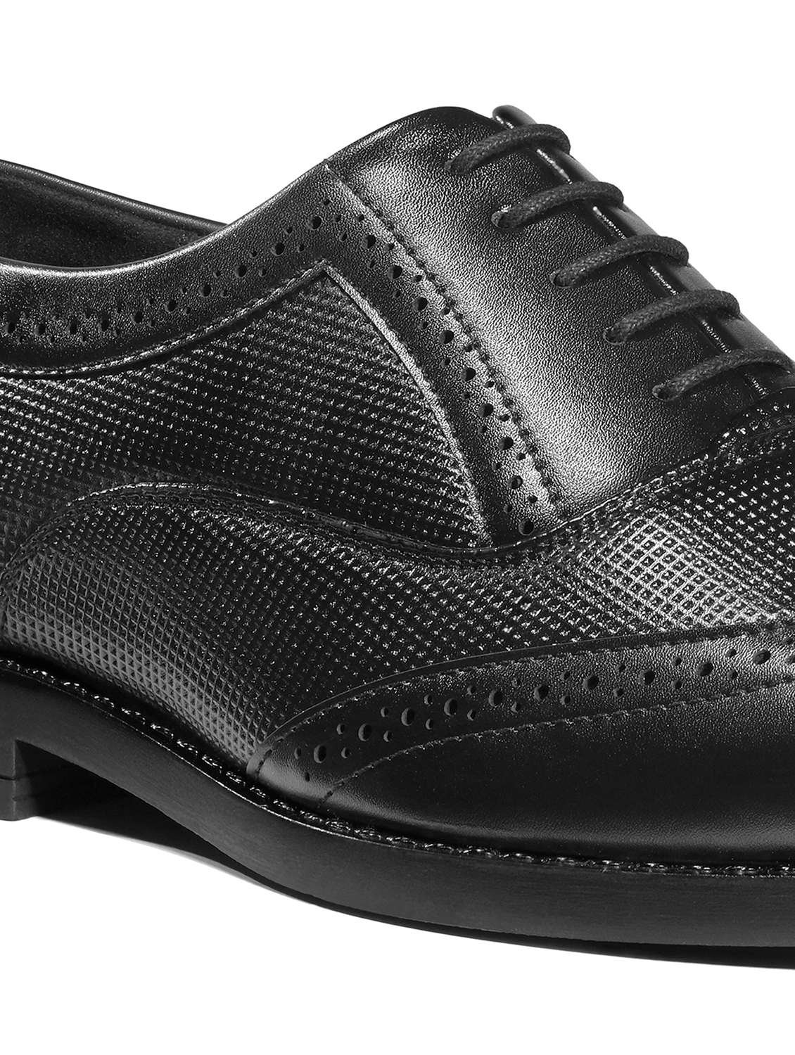Men Textured Lace Up Brogues - 22615664 -  Standard Image - 4