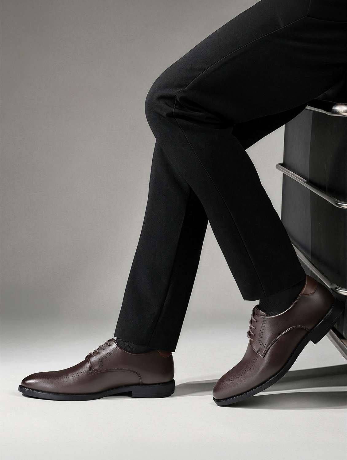 men textured lace up oxford shoes - 22615667 -  Standard Image - 1