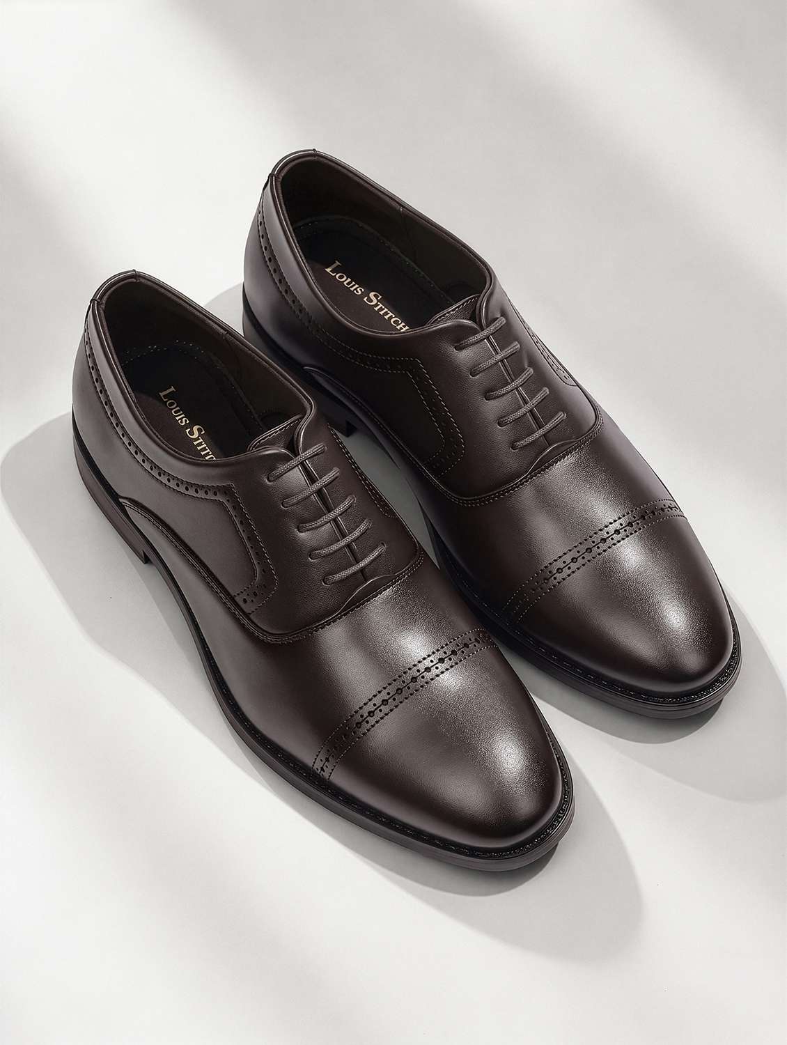 men textured lace up oxford shoes